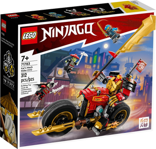 LEGO Ninjago set box 71783 displaying Kai's Mech Rider EVO with red and gold vehicle and minifigure.