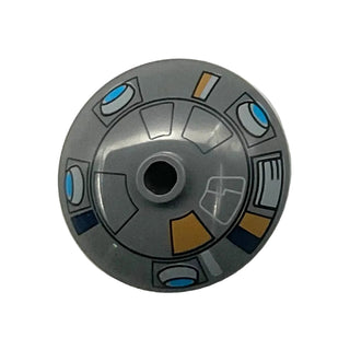 Dish 3 x 3 Inverted (Radar) with SW Droid T7-O1 Pattern, Part# 43898pb003 Part LEGO® Dark Bluish Gray
