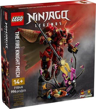 LEGO Ninjago Legends Fire Knight Mech red and gold buildable figure box.