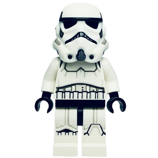 Imperial Stormtrooper - Male, Dual Molded Helmet with Light Bluish Gray Panels on Back, Reddish Brown Head, Grimace, sw1167