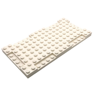 Brick, Modified 8 x 16 x 2/3 with 1 x 4 Indentations, Part# 2629 Part LEGO® White