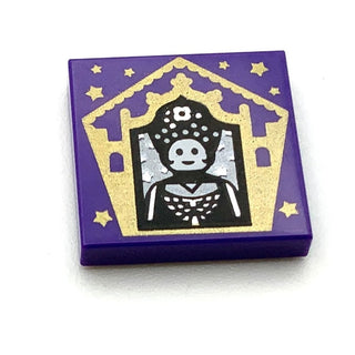 Tile Decorated 2x2 with Chocolate Frog Card Seraphina Picquery Pattern, Part# 3068pb1750 Part LEGO® Dark Purple  