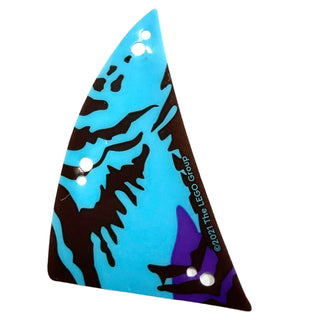 Wing Banshee Ikran Right Tailwing with Medium Blue, Dark Brown, and Dark Purple Skin Pattern, Part# 75572pls02d Part LEGO® Very Good