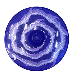 Dish 4 x 4 Inverted (Radar) with Solid Stud with White and Lavender Lightning Swirl Pattern, Part# 3960pb032