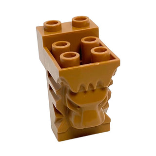 Brick, Modified 2x3x3 with Cutout and Lion Head (6 Hollow Studs), Part# 30274 Part LEGO® Medium Nougat