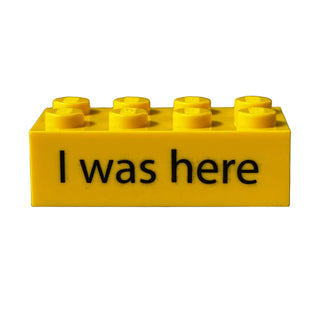 2014 Kornmarken LEGO® Factory Tour Brick "I Was Here" Part LEGO® Yellow