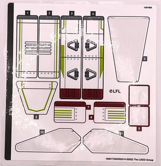 Sticker Sheet for Set Republic Fighter Tank, 75342-1 - (10001722/6392514), Part# 75342stk01 Part LEGO® Missing 5 Stickers