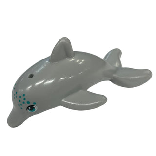 Dolphin, Friends Style, Jumping with Bottom Axle Holder with Dark Turquoise Eyes and Spots Pattern, 13392pb06 - LEGO® Friends LEGO® Animals LEGO®