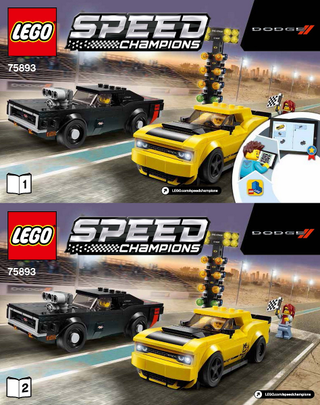 75893-2018 Dodge Challenger SRT Demon and 1970 Dodge Charger R/T - INSTRUCTIONS ONLY Instructions LEGO®