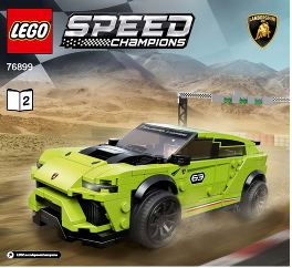 76899-Lamborghini Urus ST - X & Lamborghini Huracán Super Trofeo EVO - INSTRUCTIONS ONLY Instructions LEGO® Slightly Used Book 2