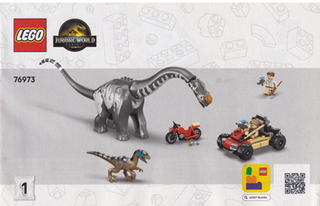 76973-Raptor & Titanosaurus Tracking Mission - INSTRUCTIONS ONLY Instructions LEGO® Slightly Used Book 1
