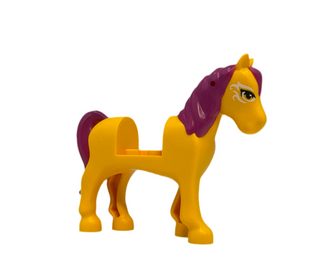 Horse with 2 x 2 Cutout with Magenta Mane and Tail and White Face Decorations Pattern (Firebolt), 93083c01pb14 Minifigure LEGO®