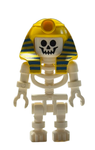Skeleton with Standard Skull, Yellow Mummy Headdress with Pattern, gen006 - LEGO® Adventurers Minifigure