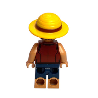 Monkey D. Luffy - Hair Combo, Straw Hat with Black Hair, Open Mouth Smile / Angry, op018 Minifigure LEGO®