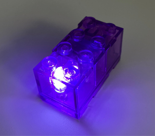 Light-Up 2x4 Brick, Battery Operated, CB2x4 & LB2x4 Custom Parts United Brick Co® Purple