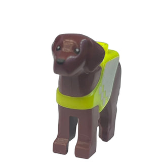 Dog, Labrador / Rescue Dog with Molded Neon Yellow Vest, 105143pb03 Minifigure LEGO®