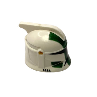 Minifigure, Headgear Helmet SW Clone Trooper with Holes, Dark Green Markings Pattern (Commander Gree Phase 1), Part# 61189pb11 Part LEGO®