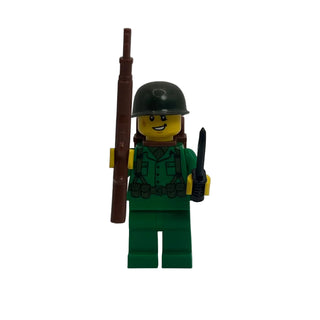 WWII U.S. Army Soldier with Rifle Custom Minifigure, BB30