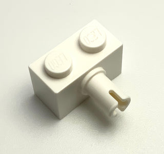 Brick, Modified 1x2 with Pin, Part# 2458 Part LEGO® White  