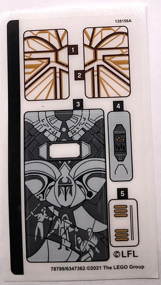 Sticker Sheet for Set Duel on Mandalore, 75310-1 - (78799/6347362), Part# 75310stk01 Part LEGO® Complete