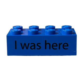 2014 Kornmarken LEGO® Factory Tour Brick "I Was Here" Part LEGO® Blue