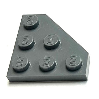 Wedge, Plate 3 x 3 Cut Corner, Part# 2450 Part LEGO® Dark Bluish Gray