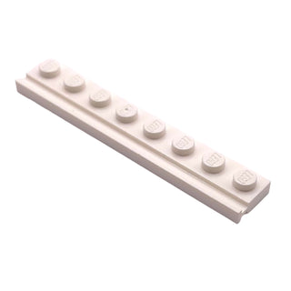 Plate, Modified 1x8 with Door Rail, Part# 4510 Part LEGO® White
