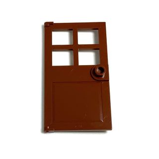 Door 1x4x6 with 4 Panes and Stud Handle, Part# 60623 Part LEGO® Reddish Brown  