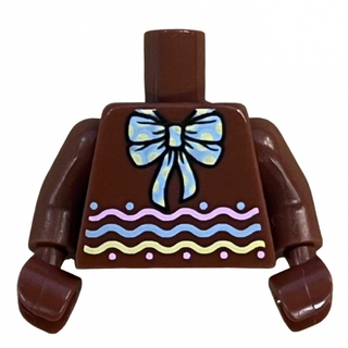 Torso with Bright Light Blue Bow with Polka Dots, Bright Pink, Bright Light Yellow Wavy Lines Pattern (BAM), Part# 973pb3841c01