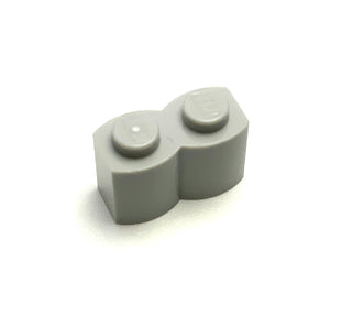 Brick, Modified 1x2 with Log Profile, Part# 30136 Part LEGO® Light Bluish Gray  