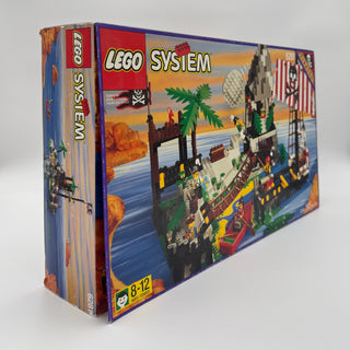 LEGO System Pirates Perilous Pitfall set 6281 box showing pirate ship, fort structure, and minifigures.