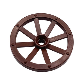 Wheel Wagon Large 33mm D., Hole Round for Wheels Holder Pin, Part# 4489a Part LEGO® Brown