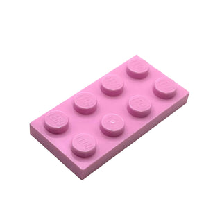 Pink rectangular brick plate with eight round studs arranged in two rows of four.