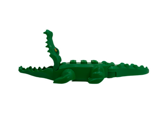 Alligator / Crocodile with 20 Teeth with Yellow Eyes without White Glints Pattern with Light Bluish Gray Technic, Pin 1/2, 18904c04pb01 Minifigure LEGO®