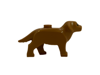 Dog, Labrador / Golden Retriever with Black Right Eye and Nose, Reddish Brown Closed Left Eye Pattern, 69962pb02 LEGO® Animals LEGO®