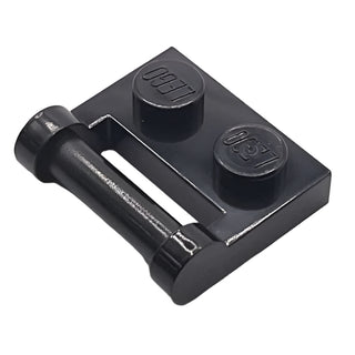 Plate, Modified 1x2 with Bar Handle on Side - Closed Ends, Part# 48336 Part LEGO® Black