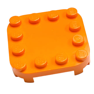 Plate, Modified 4x4 with Rounded Corners and Four Feet, Part# 66792 Part LEGO® Orange