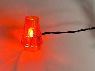 1x1 Flashing LED Light-up Cone, Battery Operated, LFCONB Custom Parts United Brick Co® Orange