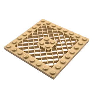 Plate, Modified 8x8 with Grille and Hole in Center, Part# 4151b Part LEGO® Tan