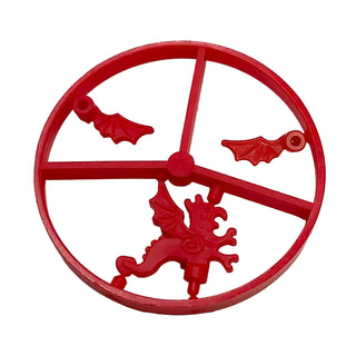 LEGO® Minifigure, Plume Dragon and Plume Dragon Wing Wheel, 3 on Sprue, Part# 6080 Part LEGO® Red Complete