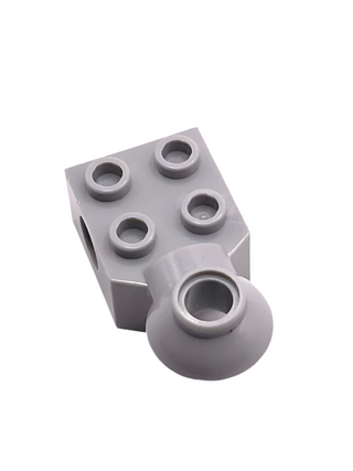 Technic, Brick Modified 2 x 2 with Pin Hole and Rotation Joint Ball Half Horizontal, Part# 48170 Part LEGO® Light Bluish Gray