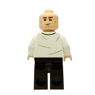 Han Solo - White Shirt with Wrinkles on Front and Back, Dark Brown Legs, Wavy Hair, sw1371 Minifigure LEGO®