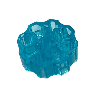 Technic Axle Connector Block Round with 2 Pin Holes and 3 Axle Holes (Hero Factory Weapon Barrel), Part# 98585 Part LEGO® Trans-Light Blue