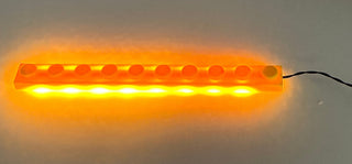 1x10 LED Light Up Plate, USB, LB1x10 Custom Parts United Brick Co® Amber/Yellow