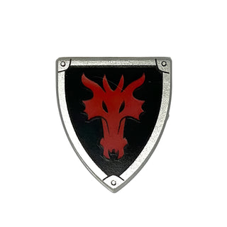 Minifigure, Shield Triangular Short with Red Dragon Head on Black Background Pattern, Part# 3846pb035 Part LEGO®