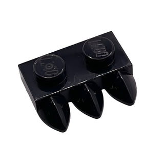 Plate, Modified 1x2 with 3 Teeth, Part# 15208 Part LEGO® Black