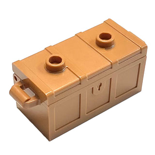 Container, Treasure Chest with Slots in Back and (Same Color) Flat Lid (4738a / 80835), Part# 4738ac03 Part LEGO® Medium Nougat