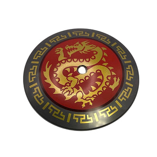 Dish 9 x 9 Inverted (Radar) with Gold Dragon on Red Medallion Pattern, Part# 98606pb003