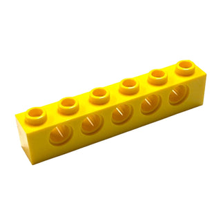 Technic, Brick 1x6 with Holes, Part# 3894 Part LEGO® Yellow  