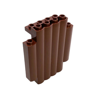 Panel 2 x 6 x 6 with Log Profile (Palisade), Part# 30140 Part LEGO® Reddish Brown